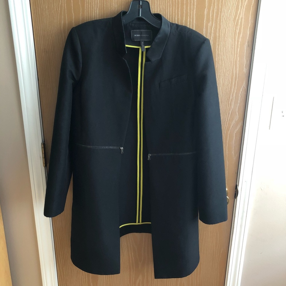 BCBG Black Arelia A-line Coat